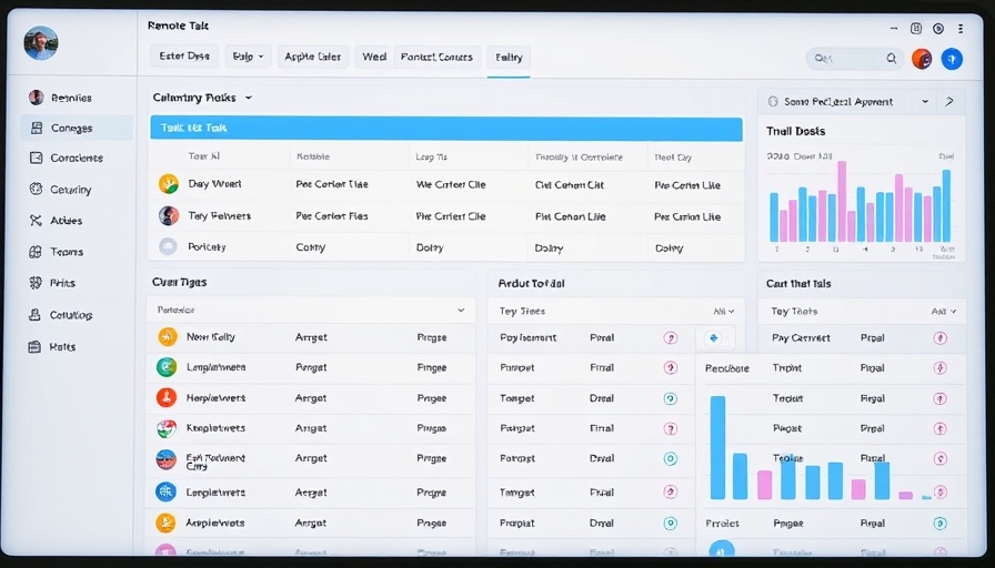 Digital dashboard showcasing remote company culture with tasks and goals.