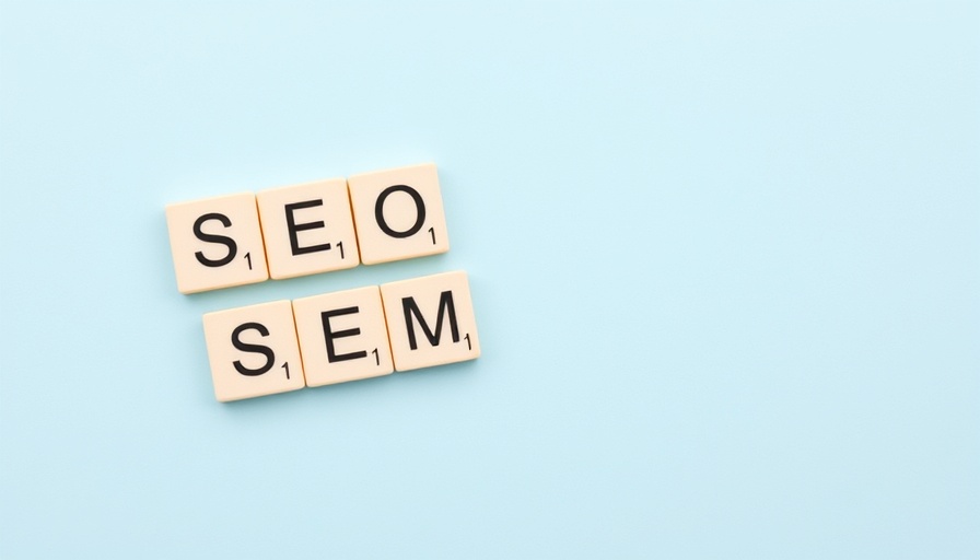SEO and SEM tiles on a blue background, related to improving blog SEO.