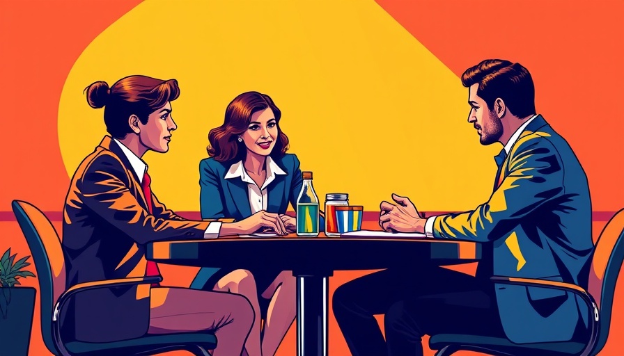 Behaviorally Anchored Rating Scale: two professionals in a retro-style meeting.