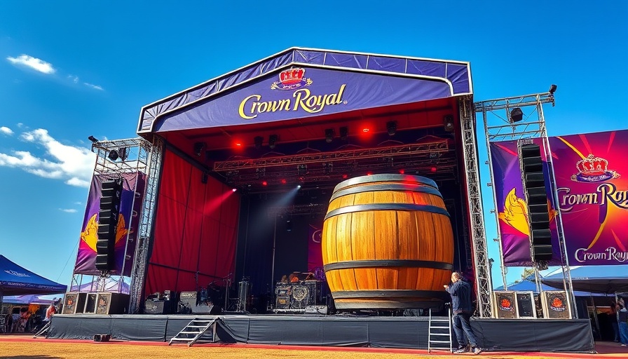 Long-haul Touring Crown Royal Experiential Strategy outdoor stage setup.