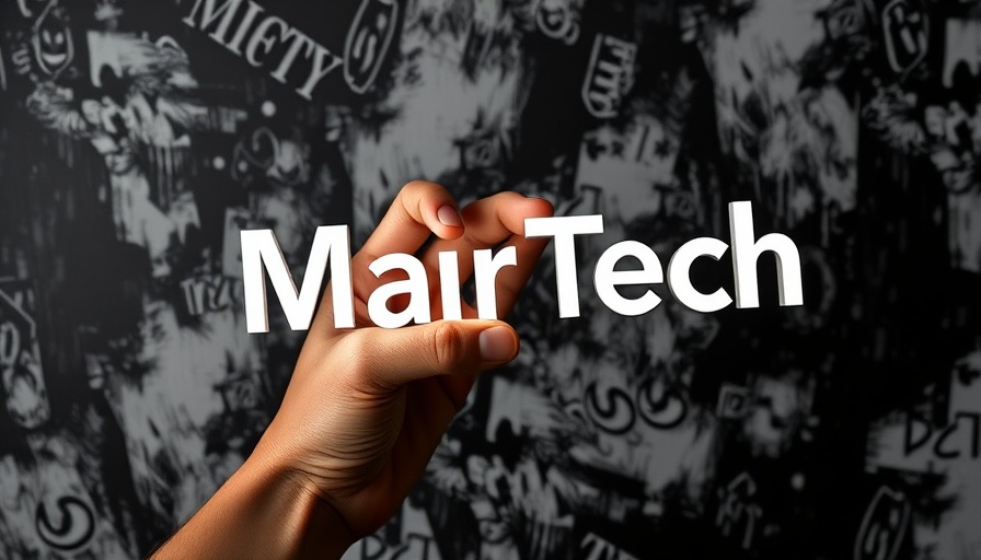 B2B marketers insights: Hand with 'MarTech' text on abstract background.
