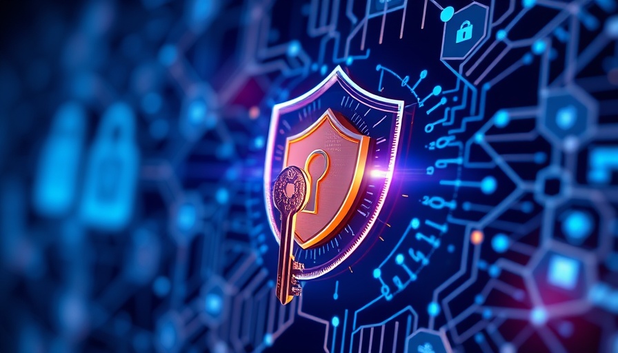 Digital security key in shield depicting financial supply chain risks.