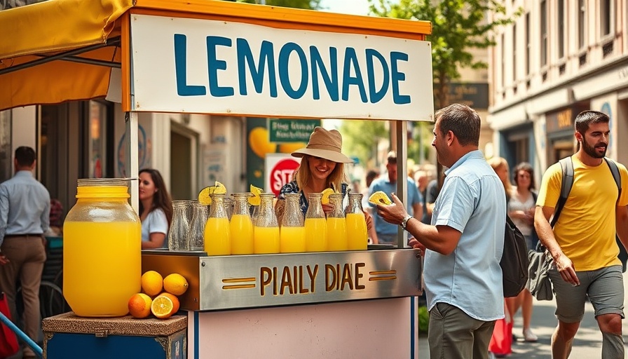 Street vendor experiential marketing strategy with lemonade stand.