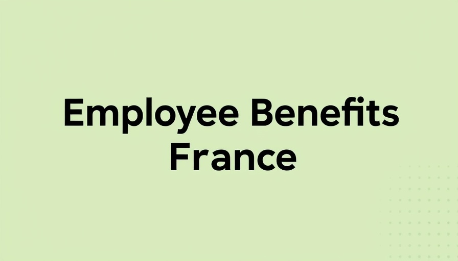 Minimalistic abstract design with 'Employee Benefits in France' text on green background.
