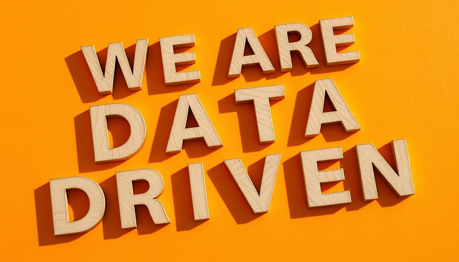 Bold wooden letters on an orange background emphasizing data-driven message for Local Search Engine Optimization.