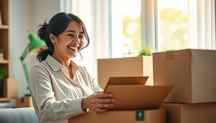 Business owner earnings concept with woman packing boxes.