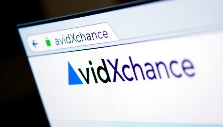 Close-up of AvidXchange website with logo and URL.