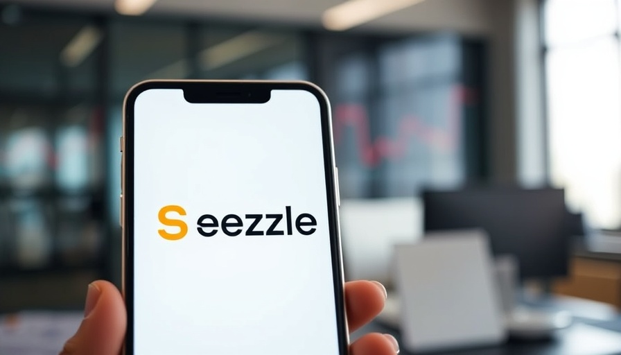 Sezzle logo on phone, showcasing buy now pay later trends.