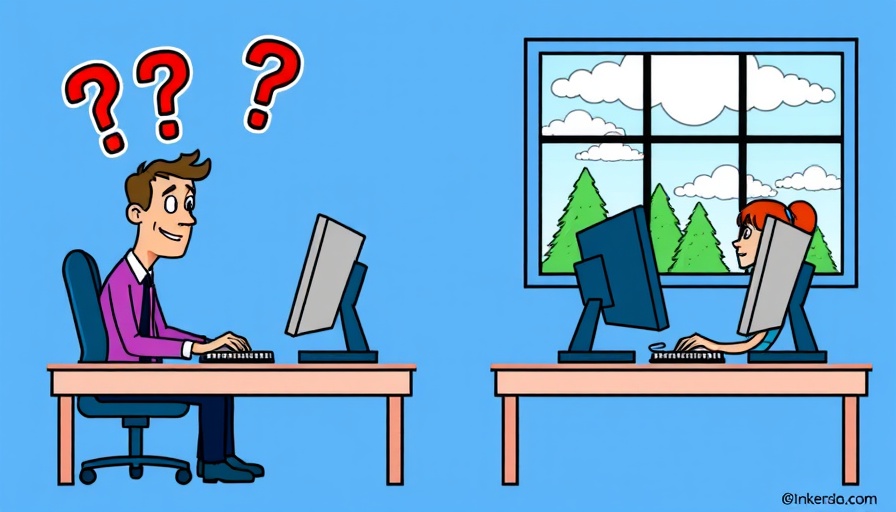 Cartoon of office workers exploring Speedwrite alternatives.