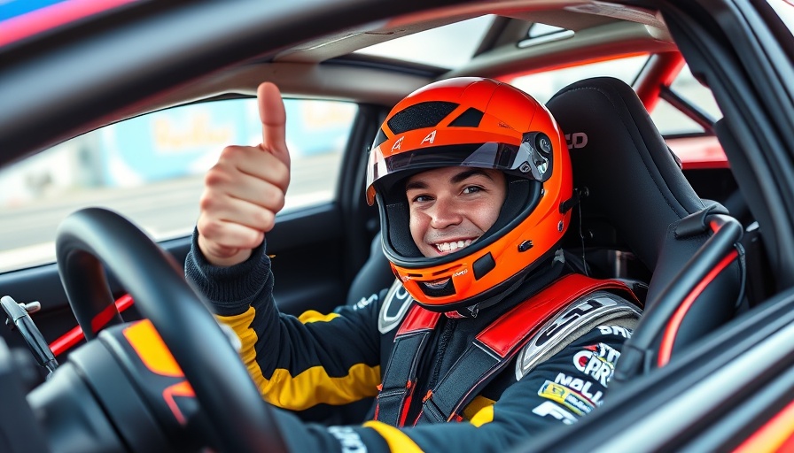 Excited race car driver in cockpit, customer acquisition strategies.