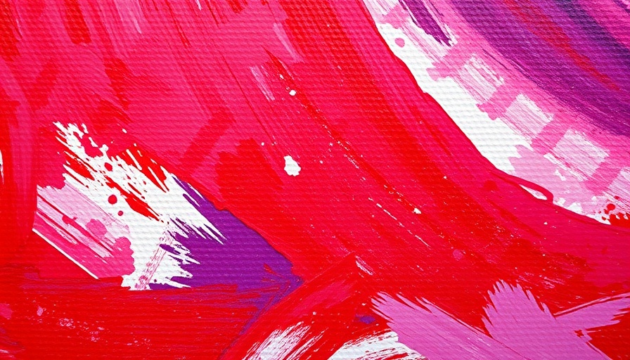 Vibrant abstract painting with colorful brush strokes for local events.