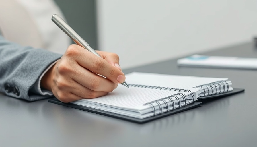 Person writing notes at desk, creativity quotes for business growth.