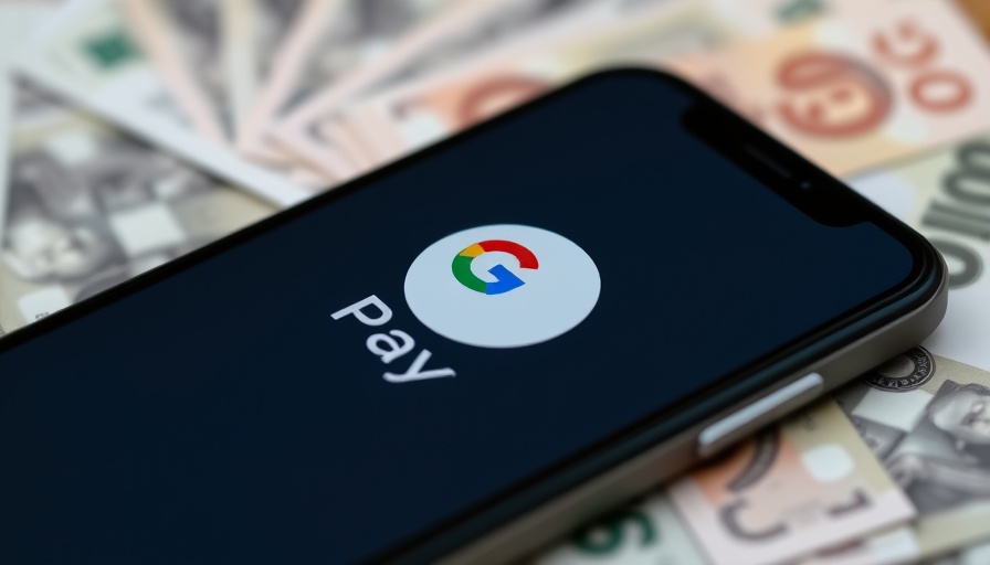 Google Payment Oversight: Google Pay logo on smartphone with currency.
