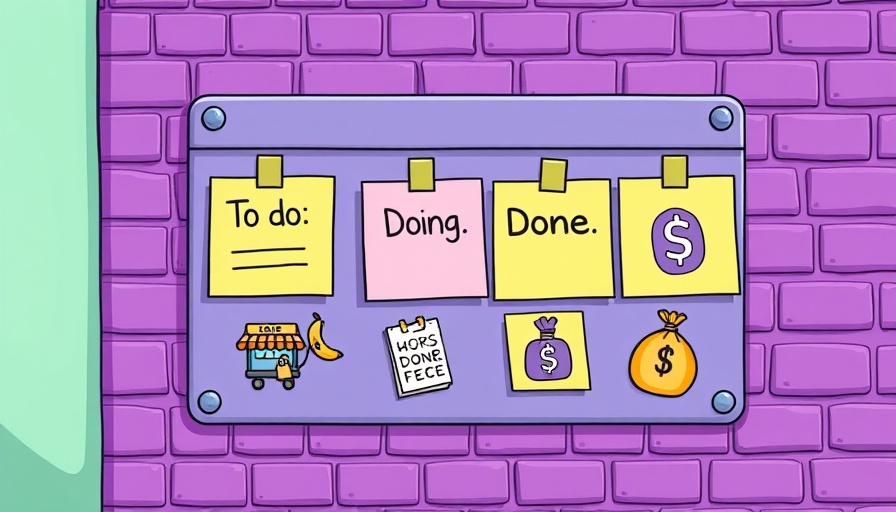 Colorful cartoon task board with icons as Milanote alternatives.