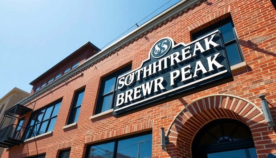 Southern Peak Brewery building facade on a sunny day
