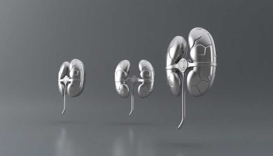 Futuristic metallic kidneys illustrating potassium monitoring concept.