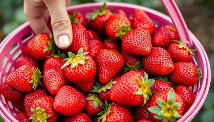 Fresh strawberries in a basket at U-Pick Farms in the Triangle.