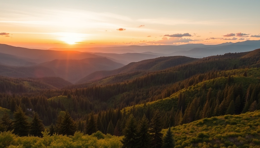 Carter County scenic landscape at sunset, lush greenery, outdoor activities.