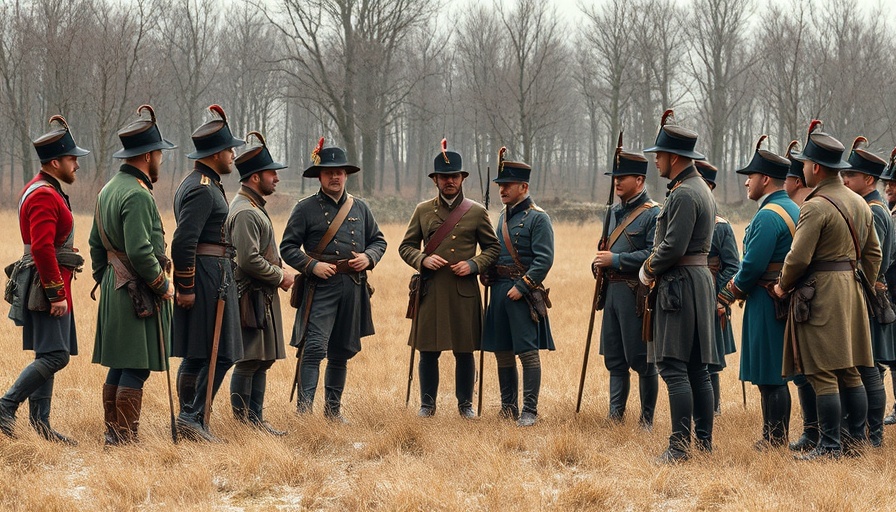 Historic reenactment in Greensboro, British soldiers in field.
