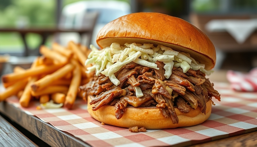 Pulled pork sandwich at North Carolina barbecue events.
