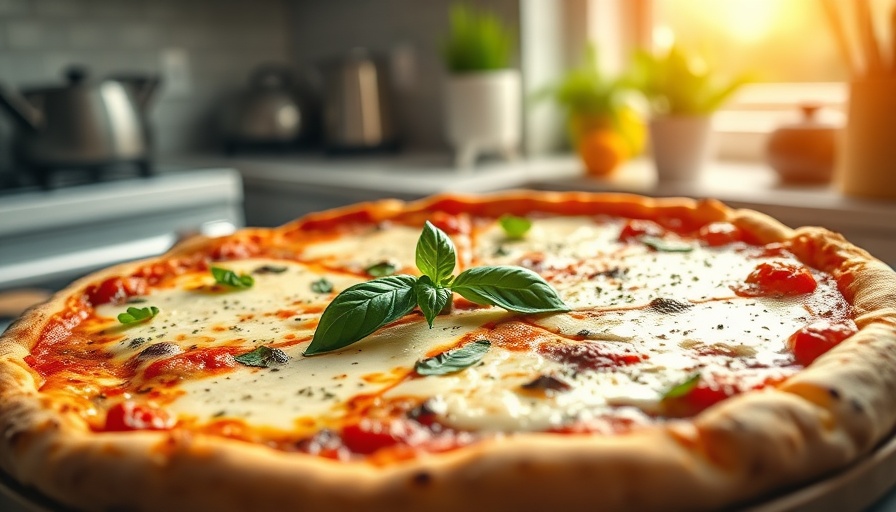 Best pizza in Charlotte with cheese and basil topping.