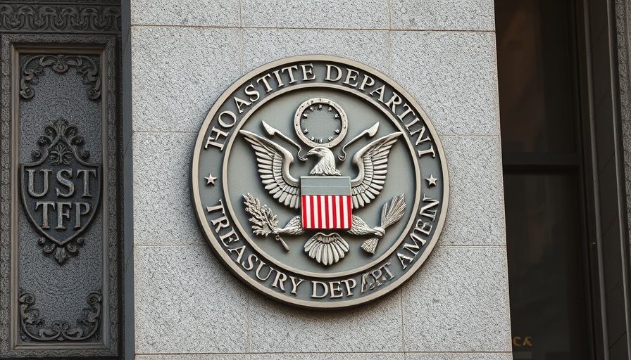 U.S. Treasury Department seal on building wall, Jonathan McKernan Treasury Nomination.