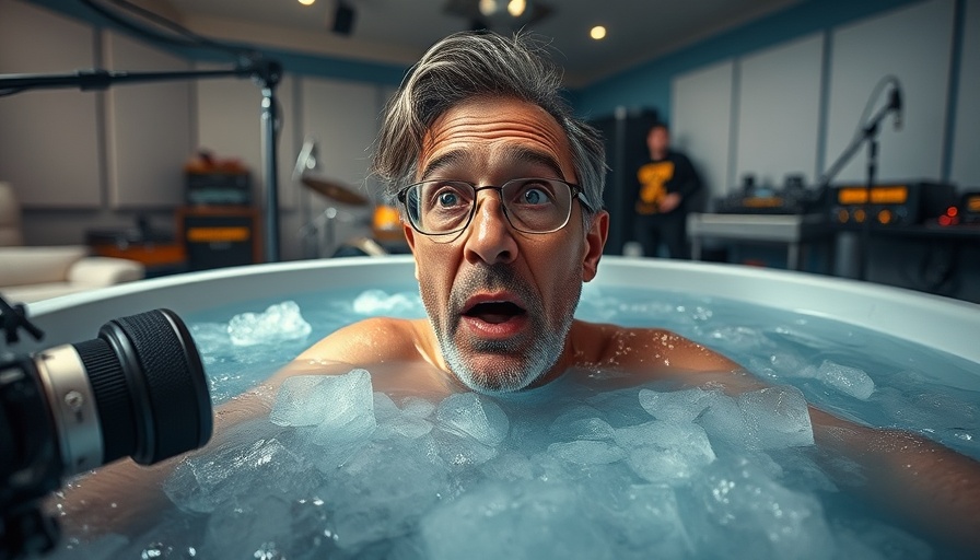 Audio storytelling marketing strategies in a recording studio with ice bath setup.