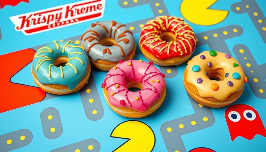 Krispy Kreme Pac-Man 45th Anniversary themed doughnuts.