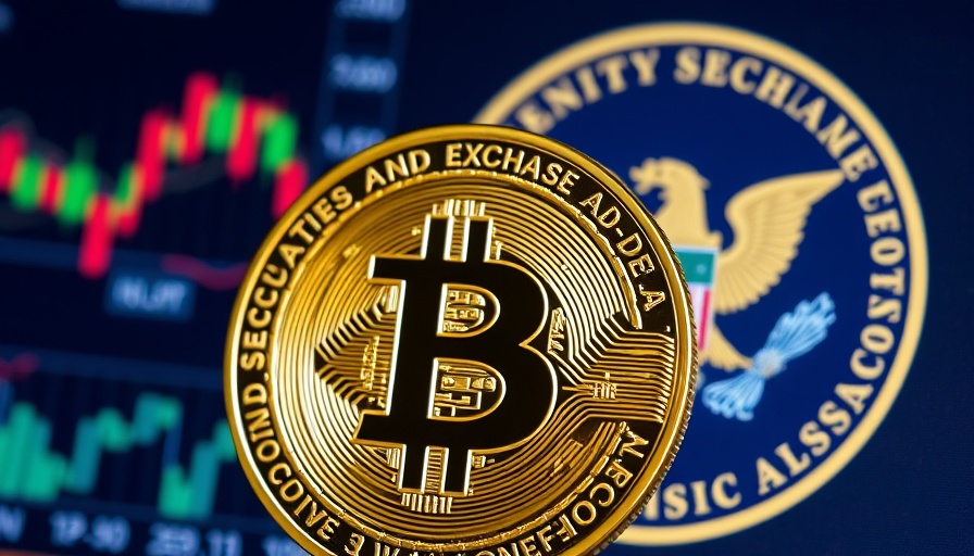 Bitcoin with SEC logo depicting crypto regulatory framework.