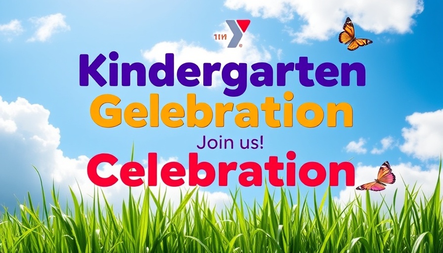 YMCA Camp Kanata Kindergarten Celebration invitation with sky and grass.