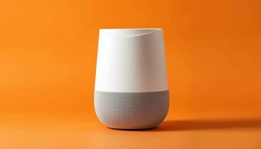 Minimalist white smart speaker for smart workplace use.