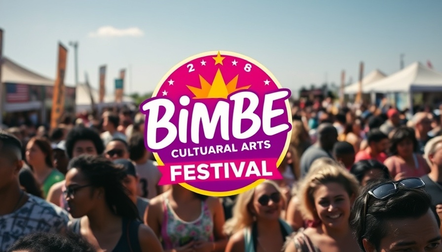 Bimbe Cultural Arts Festival logo overlay on outdoor local events scene.