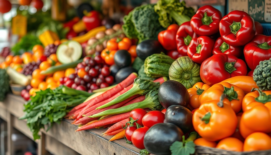 Colorful fresh vegetables at Triangle Farmers Markets.