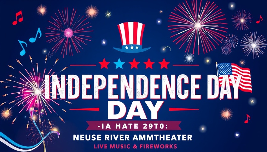 Smithfield Independence Day Celebration poster with fireworks and event details.