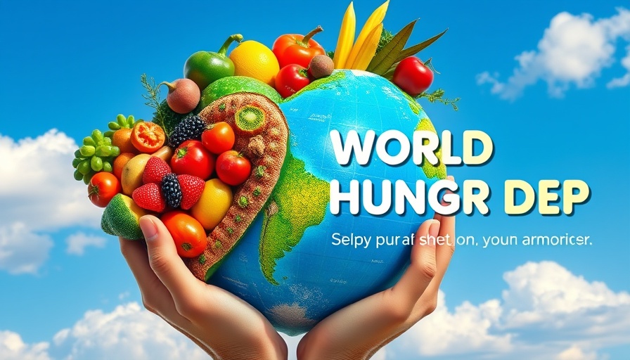 World Hunger Day Durham event poster with globe and details.