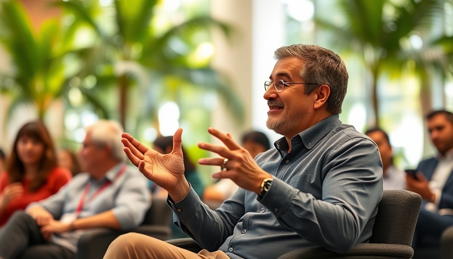 Speaker discussing demand generation at a conference
