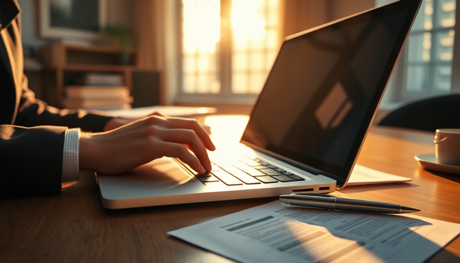 Hands typing on laptop exploring innovative business ideas for infopreneurs.
