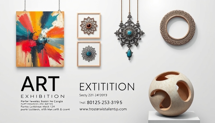 Elemental Form arts exhibition flyer with artwork by Ellie Reinhold, Nell Chandler, Evelyn Ward.