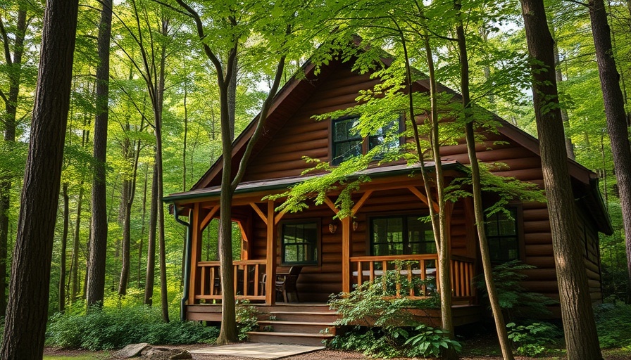 Cozy cabin in North Carolina forest, perfect mountain getaway.