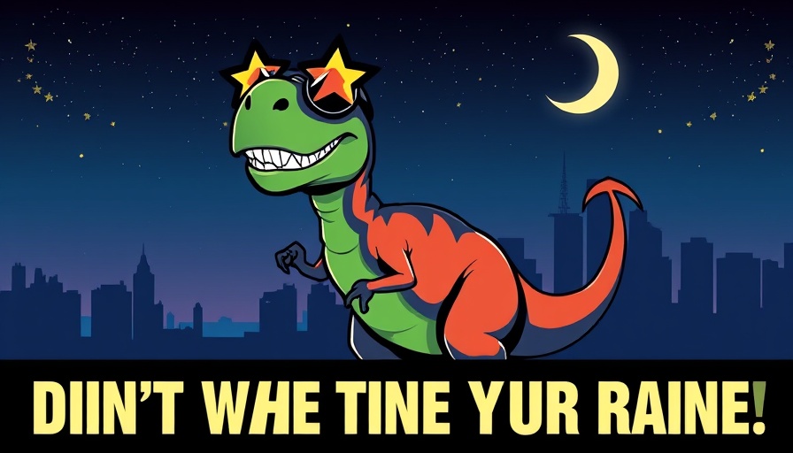 Dinosaur illustration for Father's Day meals in the Triangle.