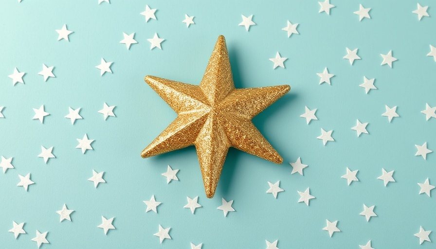 Festive glittering star and confetti for holiday printing ideas