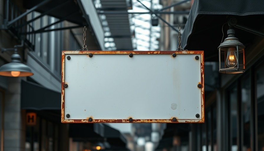 A blank sign example for choosing the perfect food business names.