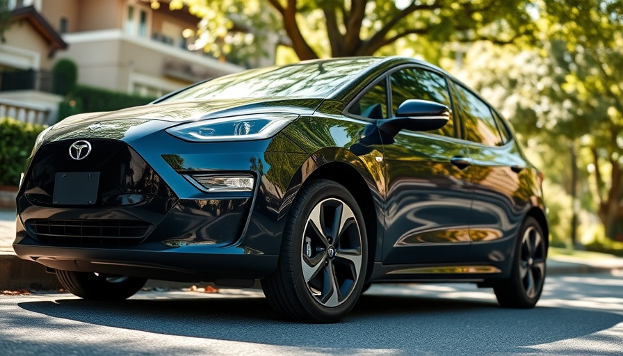 Sleek black electric vehicle parked, highlighting EV charging products.