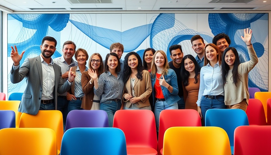 Diverse group celebrating teamwork in a conference room, showcasing sustainable travel growth.