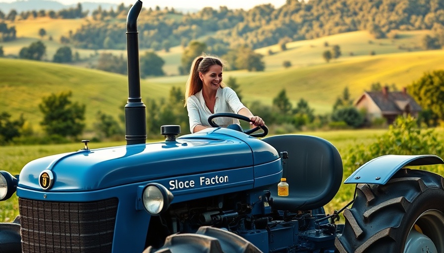 Woman on tractor in Driftless Region, showcasing sustainability practices.