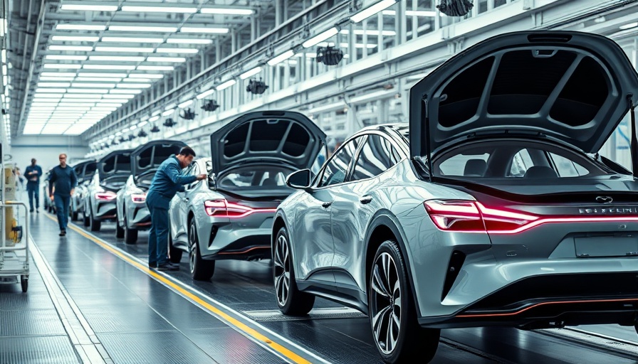 U.S. Clean Energy Investment in futuristic electric vehicle factory.