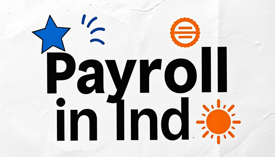Graphic design with 'Payroll in India' text and abstract icons.