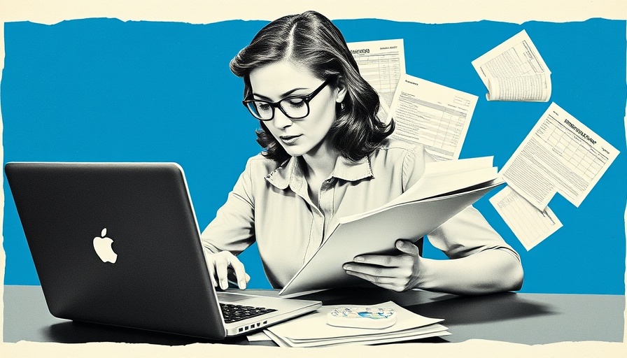 Woman using laptop and calculator for payroll reconciliation.