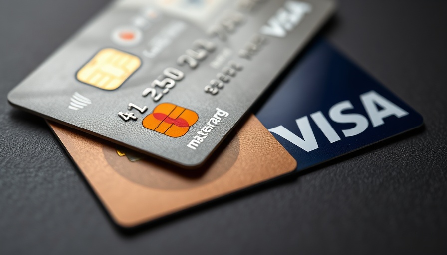 Visa and Mastercard credit cards close-up, interchange fees.