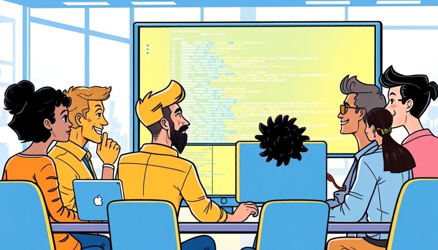 Cartoon team collaboration in project management illustration.